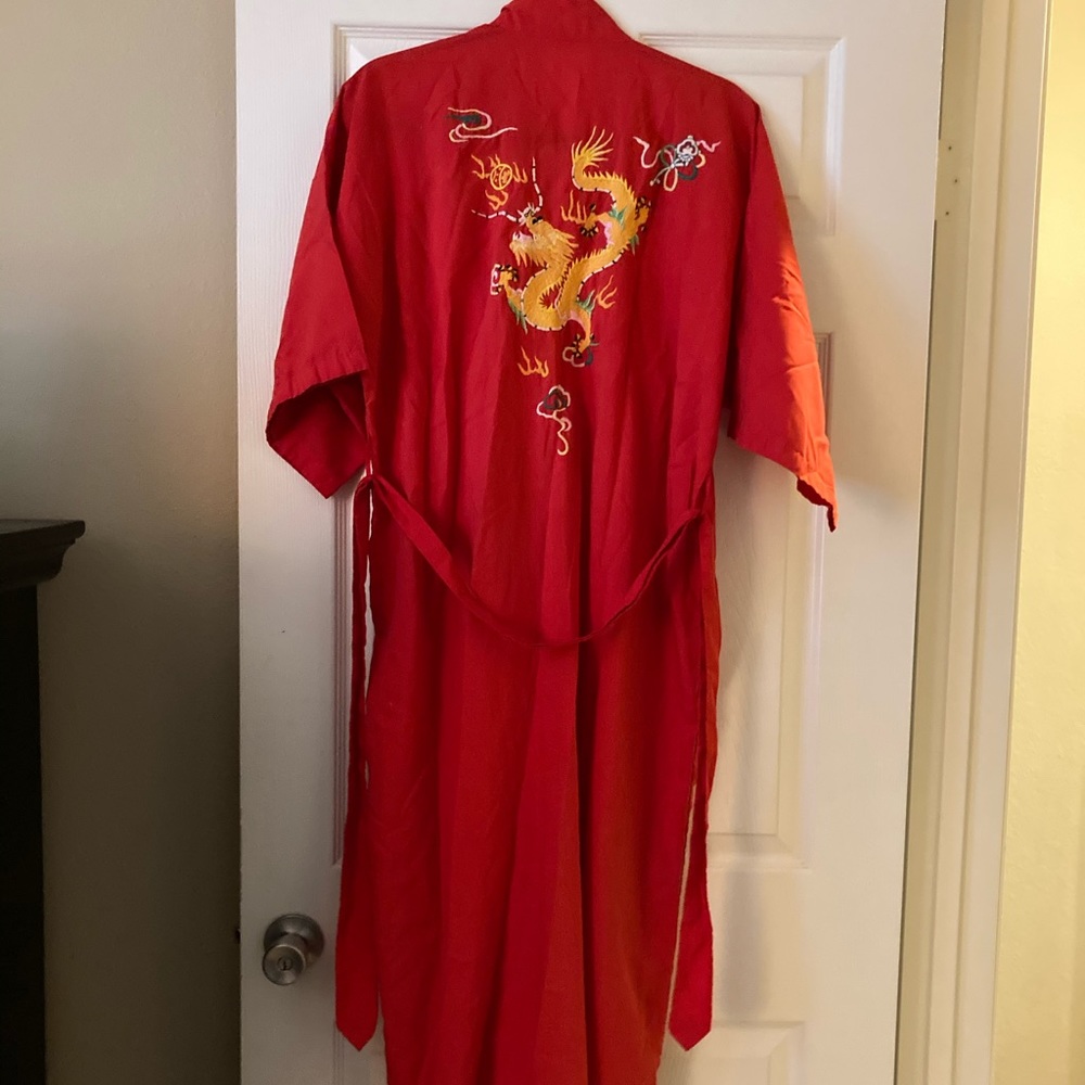 Embroidered Kimono with a Golden Dragon by Health/Shanghai China (Vintage)